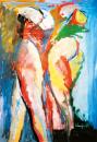 Two colourful headless nudes