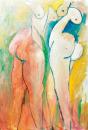 Two headles nudes in pastel
