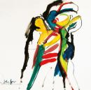 Colourful abstract nude