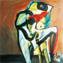 Abstract nude with bent leg