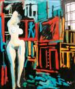 Nude in front of the easel