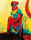 Abstract figure with breasts