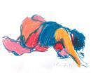 Kneeling colorful nude