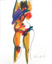Standing colorful nude