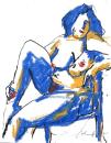 Blue nude on chair