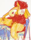 Colorful nude on chair