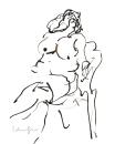 Voluptuous nude on chair