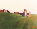 Landscape in Waldviertel - farmhouse with silo and meadow