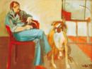 Portrait of a man with dog